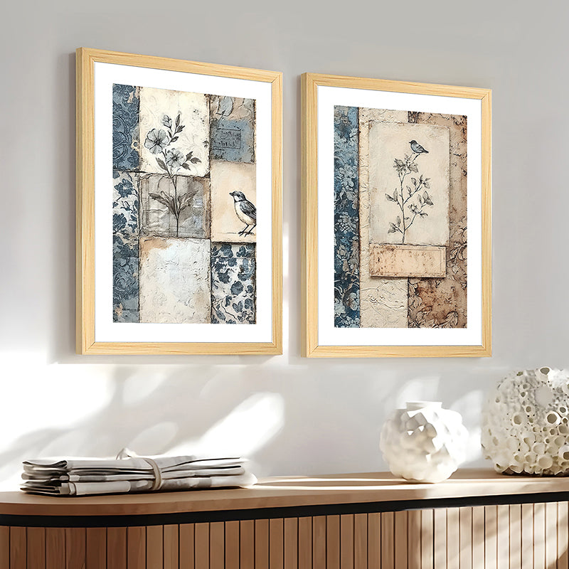 Muted Nature Wall Art With Frame - Set Of Two media 7