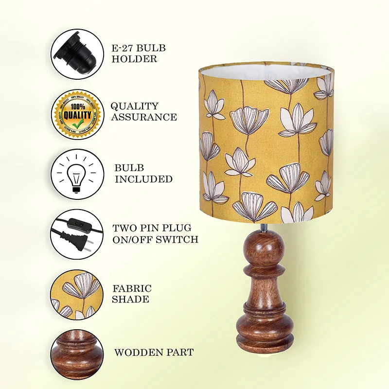 Nephrite Curve Fabric Table Lamp - Yellow,Brown,White media 4