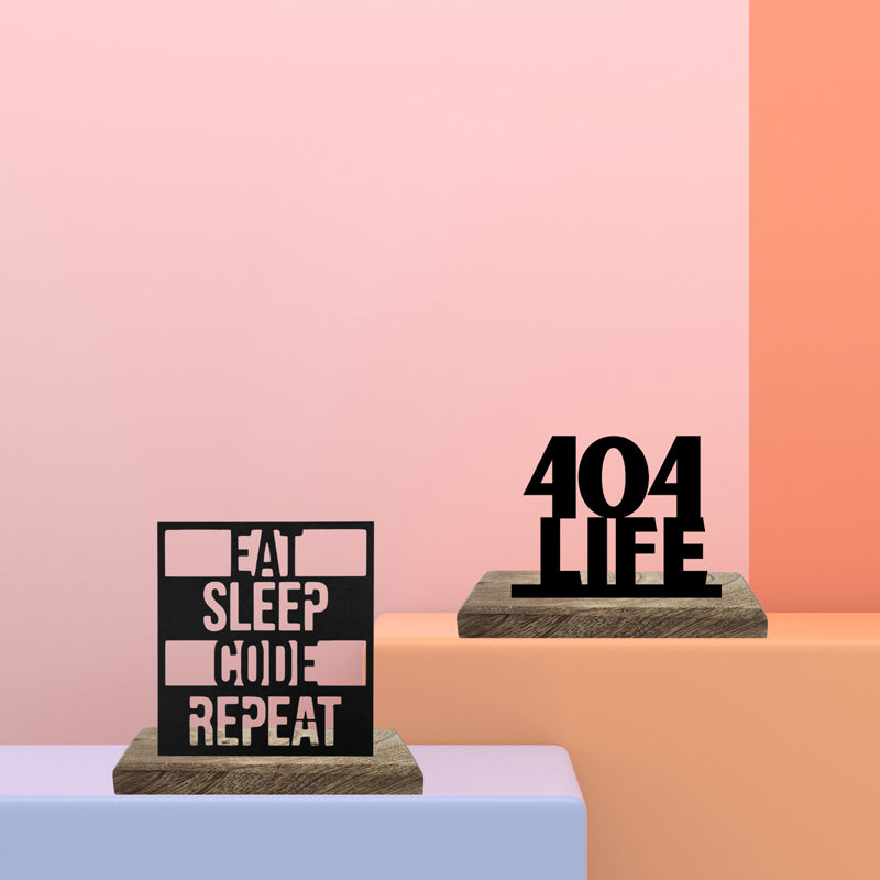 404 Life Typography Showpiece - Set Of Two