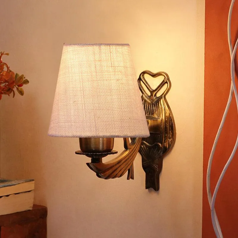 Love Gleam Fabric & Metal Wall Lamp - Beige media 1