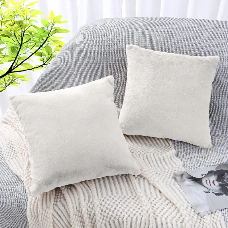 Fur Dual Cushion Cover Set (White) - Set Of Two media 3