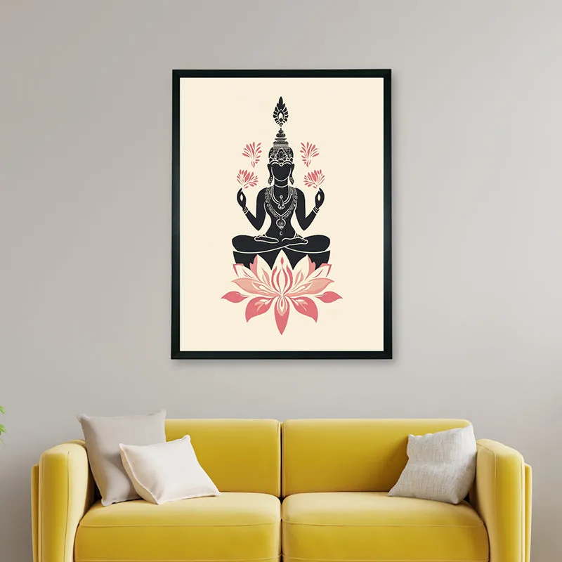 Padma Buddha Canvas Wall Art With Resin Frame media 6