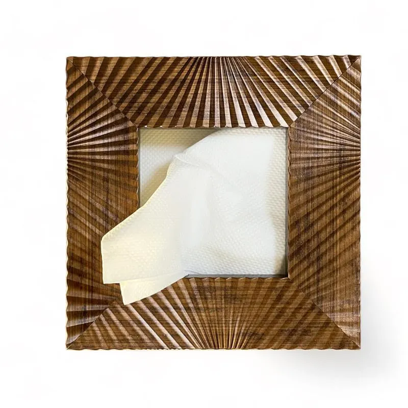 Stripe Stride Square Tissue Box - Coffee media 5