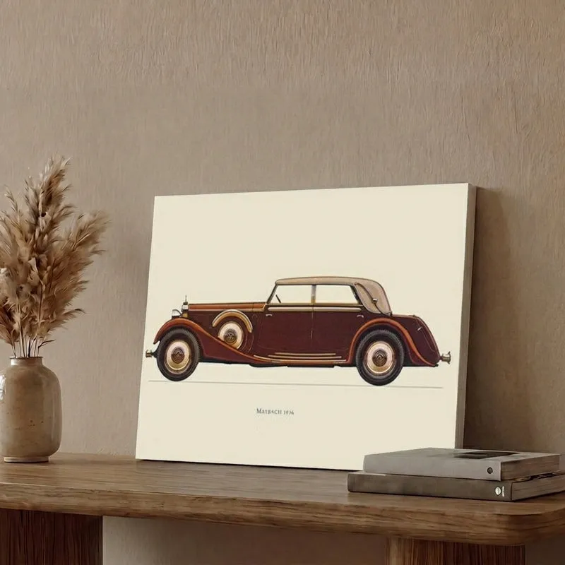 Retro Ride Car Wall Painting - Maroon media 1