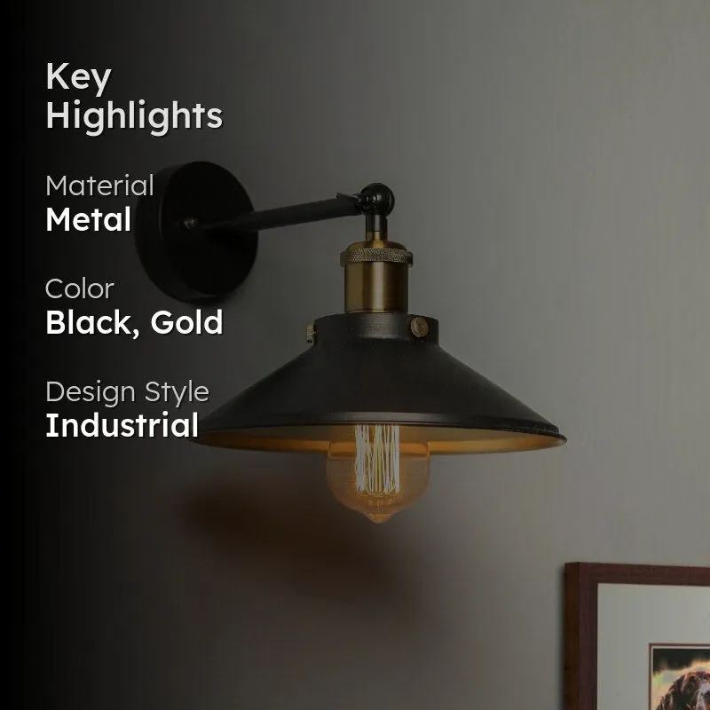 Avena Cone Metal Wall Lamp - Gold media 2