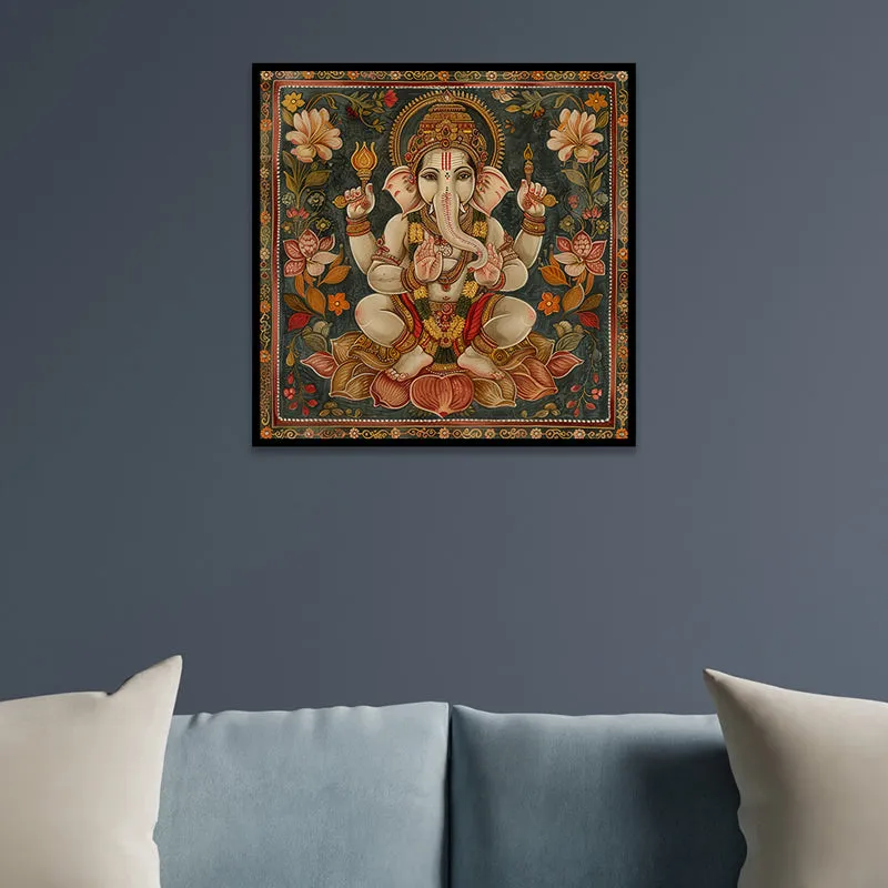 Regal Ganapati Canvas Wall Art With Frame media 6