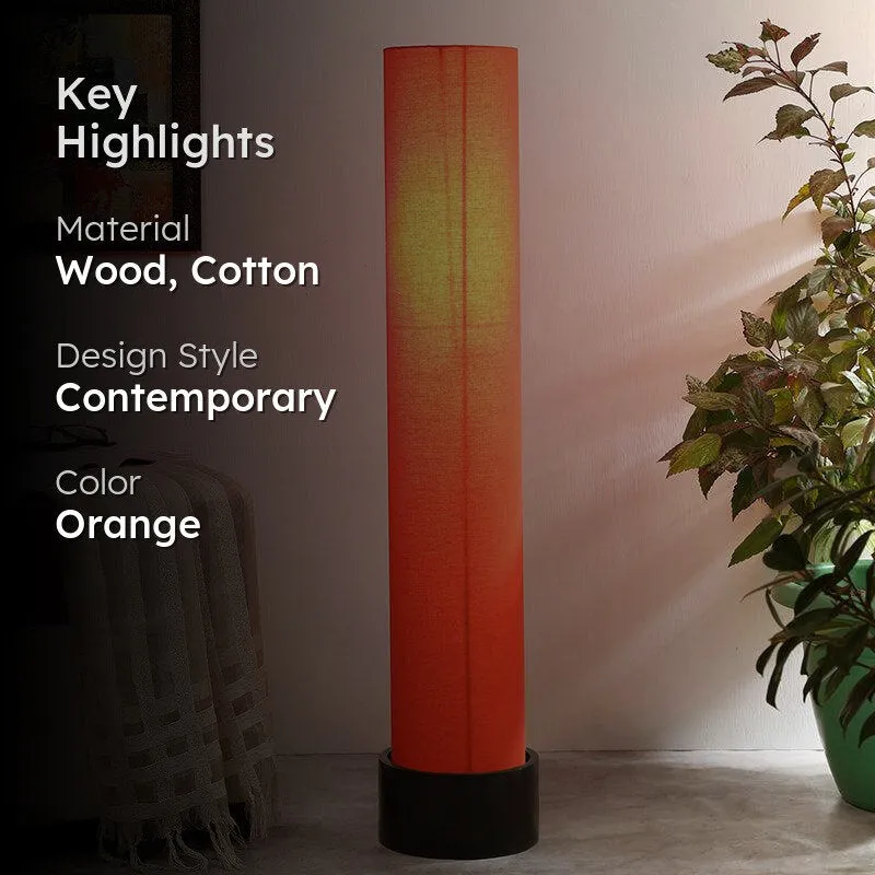 Neila Wooden Tower Floor Lamp - Orange media 2