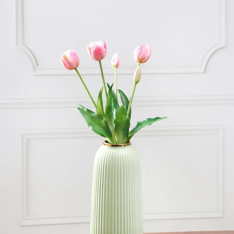 Tulip Artificial Flower Bunch - Light Pink media 3