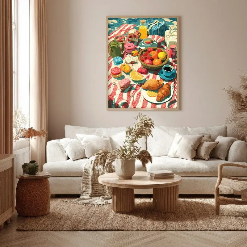 Croissant Glow Canvas Wall Painting - Brown Frame media 5