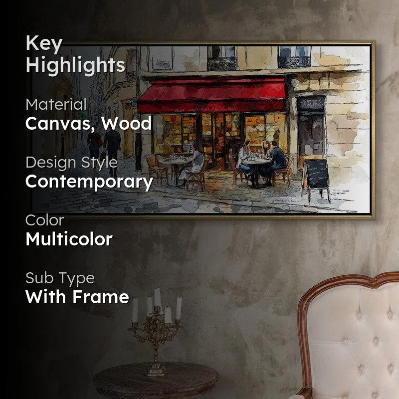 Crimson Canvas Wall Painting With Frame media 2