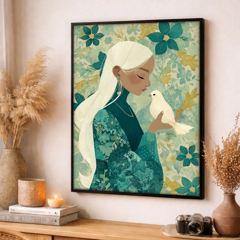 Mystiflora Canvas Wall Painting - Black Frame media 3