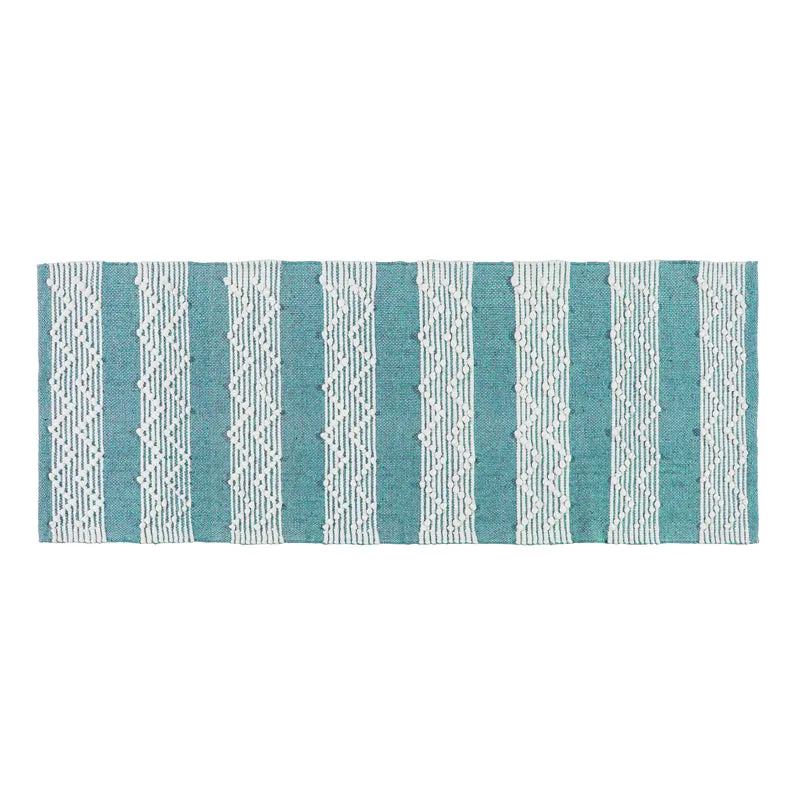 Weavax Cotton Runner Rug - Light Blue media 1
