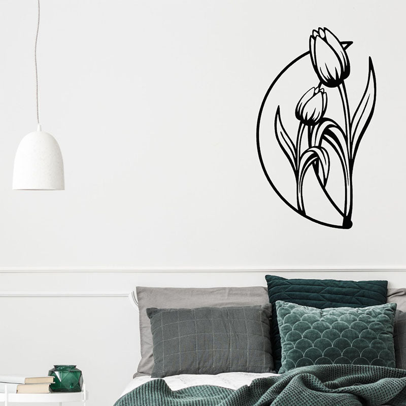 Tulips Black Iron Wall Accent