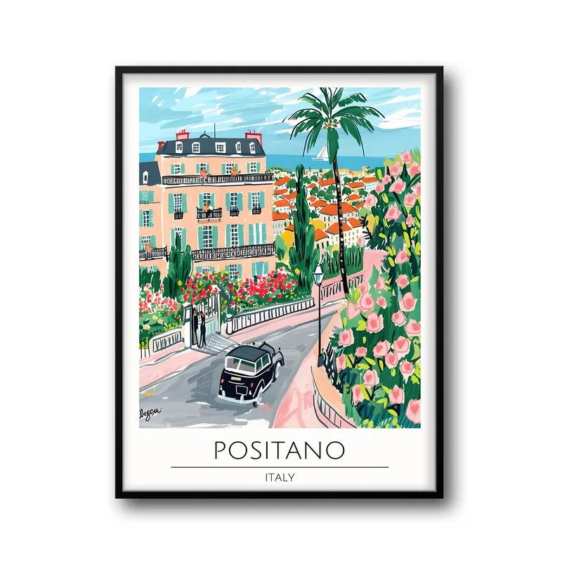 Vintage Positano Framed Canvas Wall Painting media 5