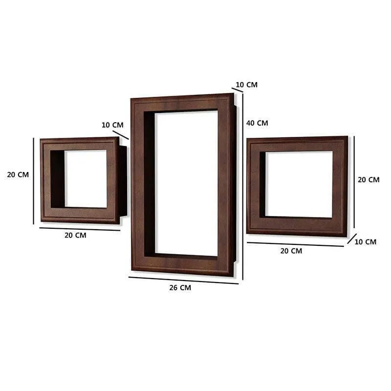 Celestial Cubbies Wall Shelf - Brown - Set Of Three media 4