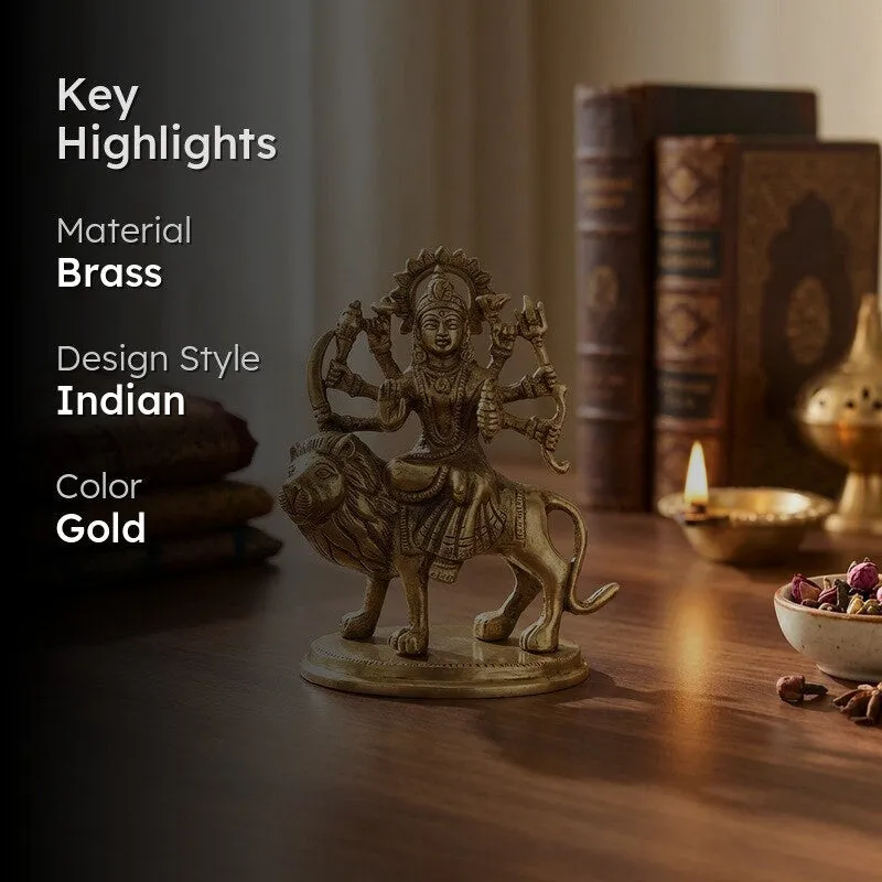 Goddess Durga Divine Brass Idol media 2