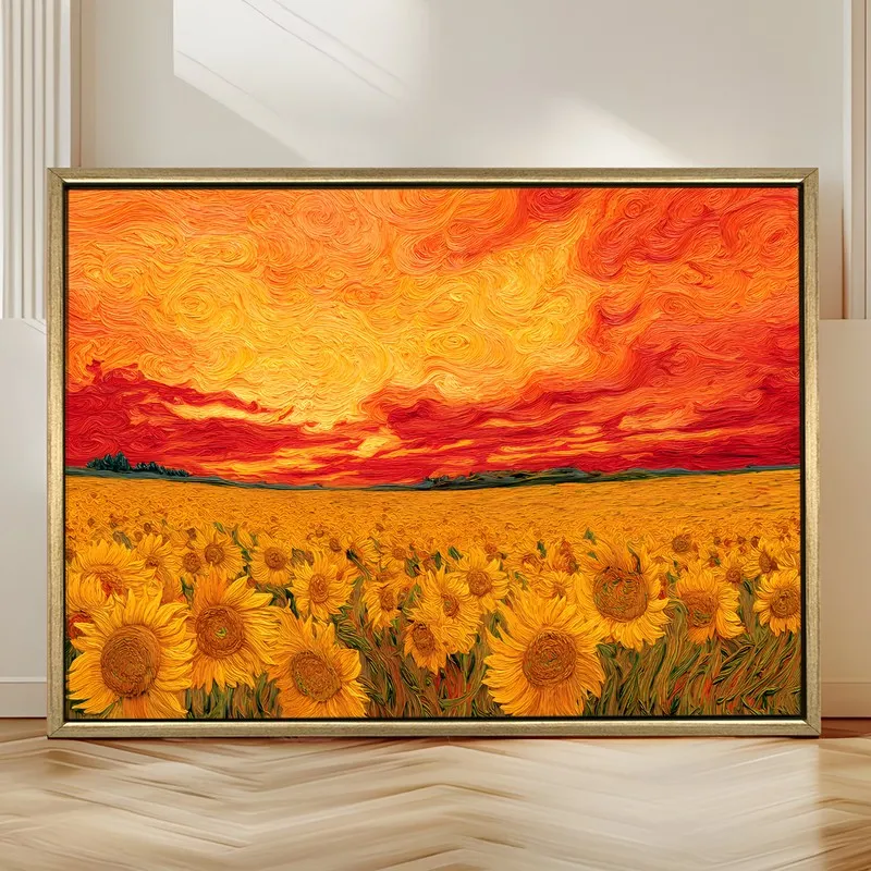 Floral Inferno Canvas Wall Painting With Frame media 4