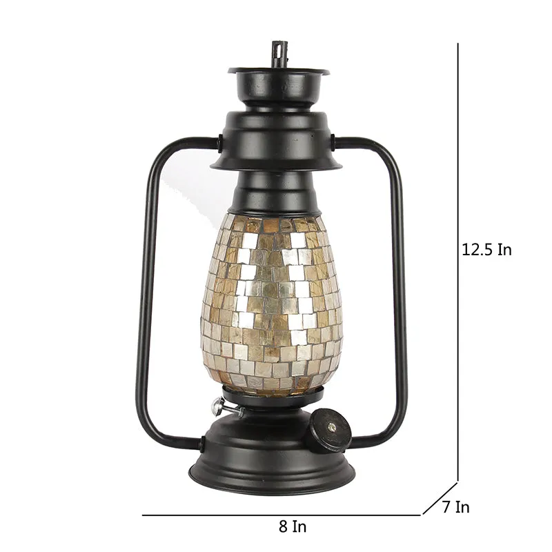 Avina Mosaic Lantern Iron Table Lamp - Gold,Black media 5
