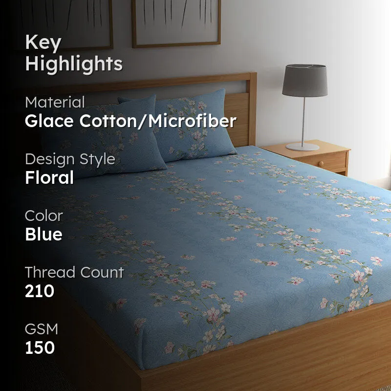 Summer's Day Floral Microfiber Microfiber Bedsheet - 150 GSM media 2