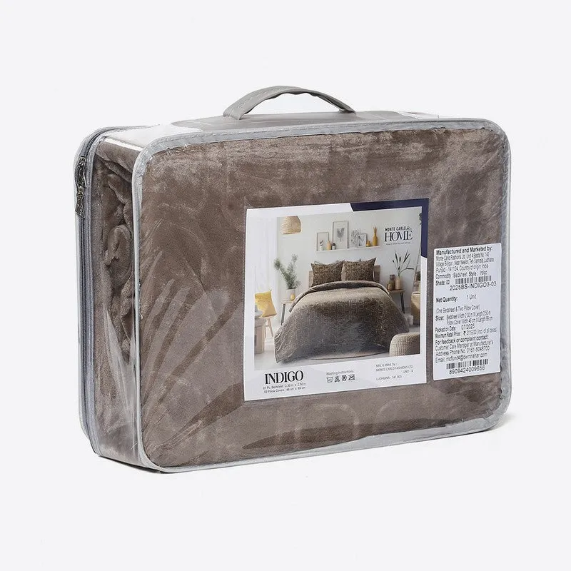 Monte Carlo Gentle Geometry Bedsheet (Beige) - 300 GSM media 6
