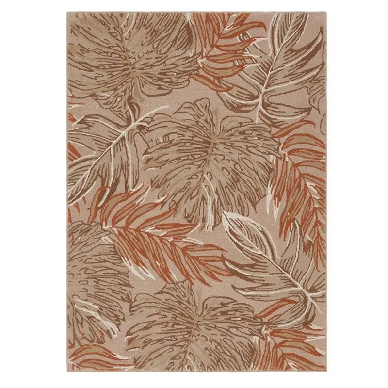 Elendil Hand Tufted Floral Wool & Nylon Carpet - Beige & Brown media 1