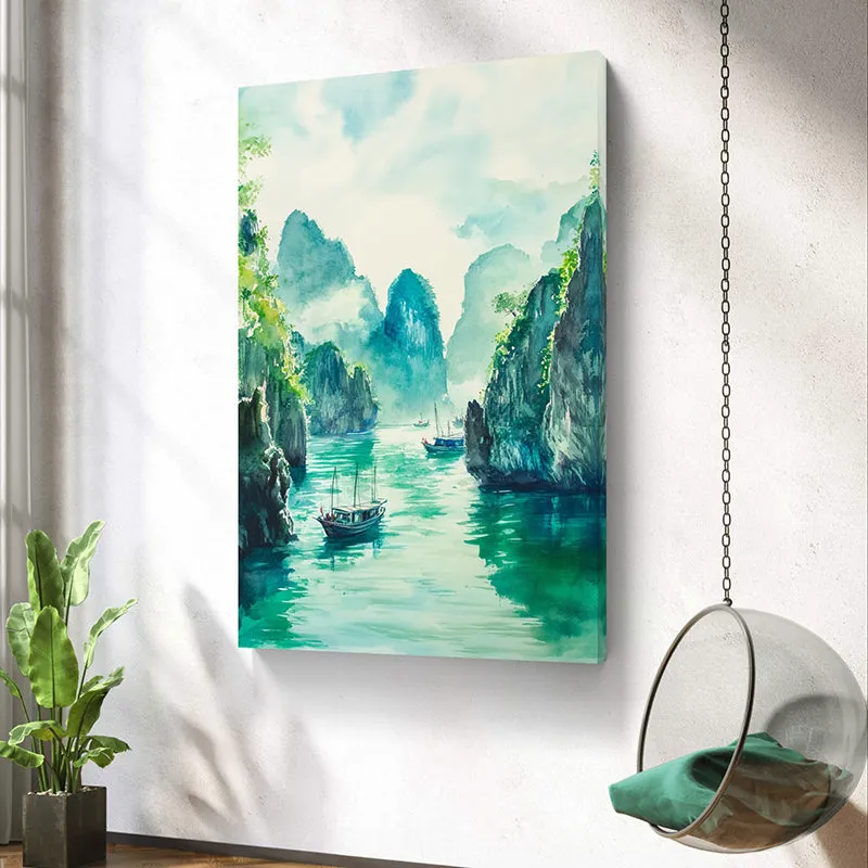 Turquoise Waterscape Wall Art media 3