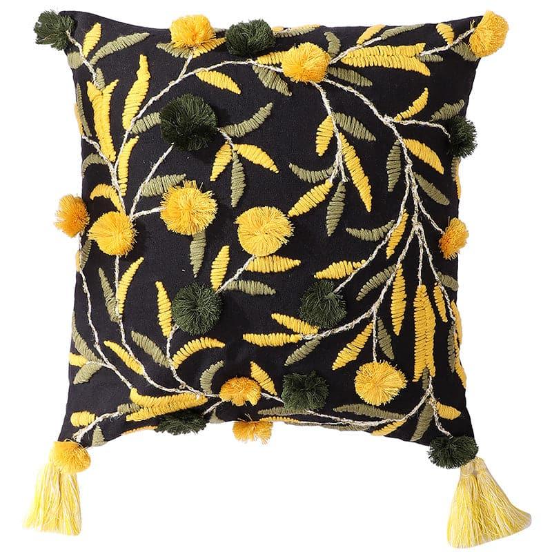 Floro Magica Embroidered Cushion Cover - Black media 4
