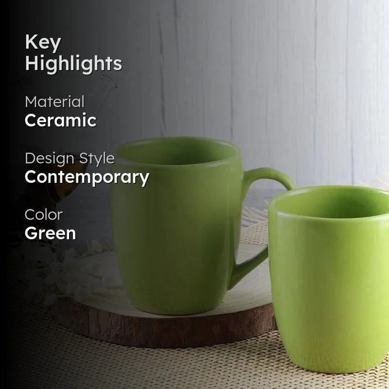 Joy Ceramic Coffee Mug (330 mL Each) - Set of Two media 2