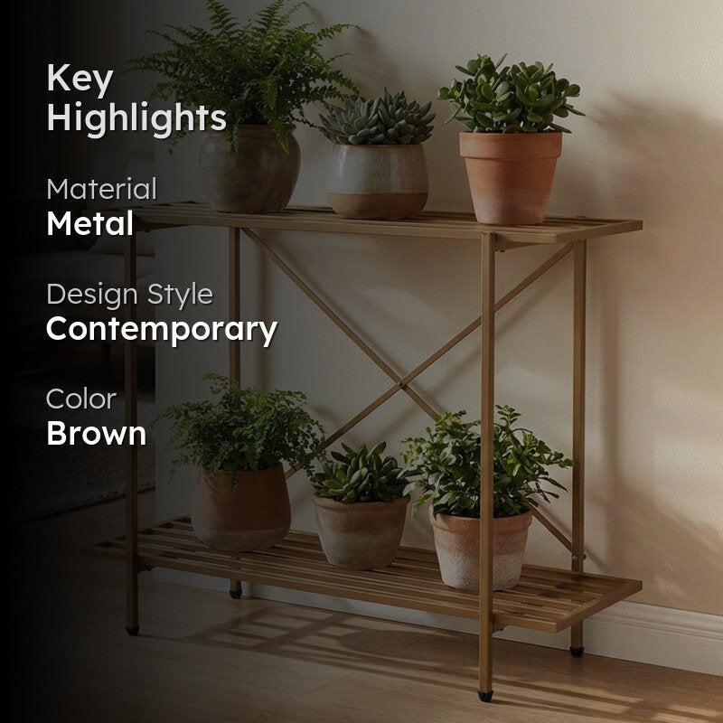 Verdex Metal Planter Stand - DarkBrown media 2