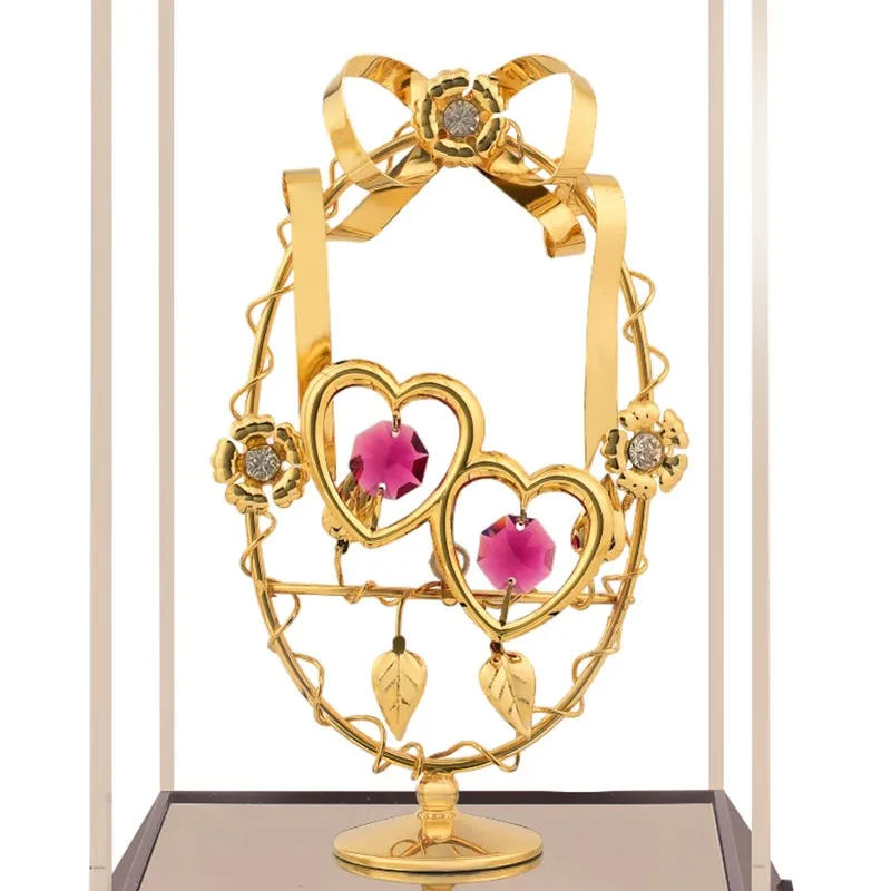 Golden Heart Union 24K Gold Plated Mild Steel Showpiece media 5