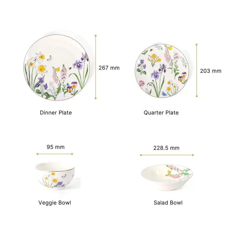 Urban Form 24k Gold Brushed Dinner Set (Yellow,White)- 27 Piece Set media 10