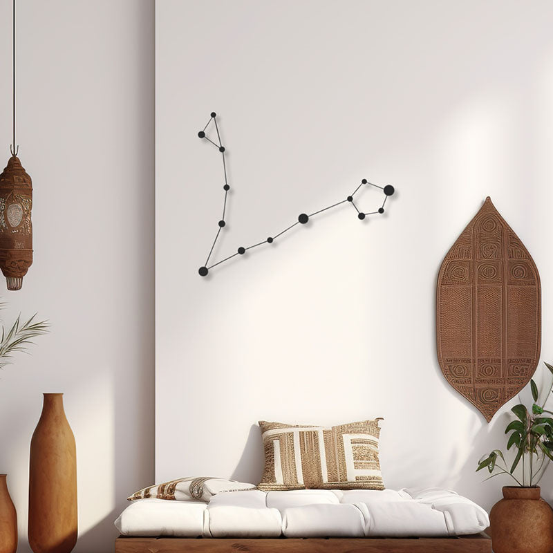 Pisces Constellation Black Iron Wall Accent