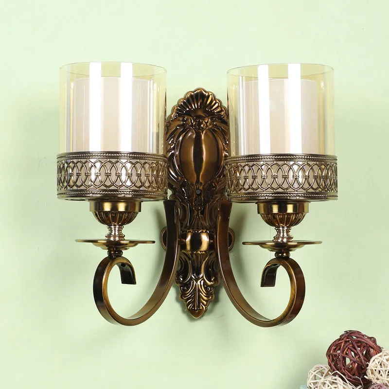 Flax Iron Wall Lamp With Glass Shade media 3