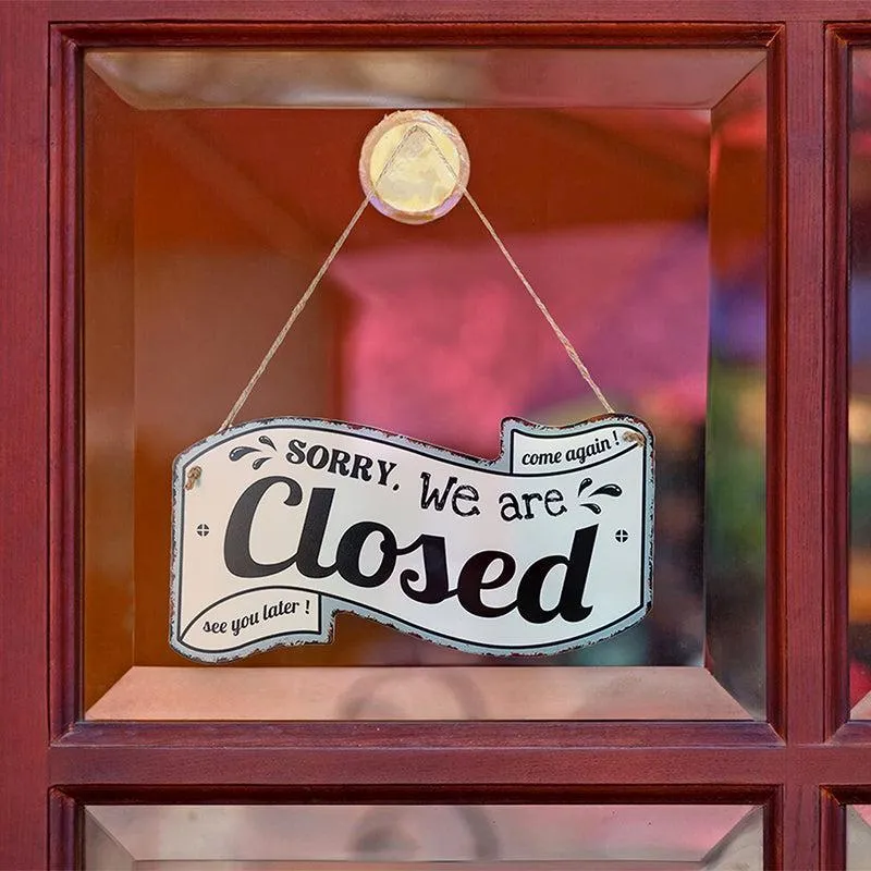 We're Closed Retro Metal Wall Accent media 4