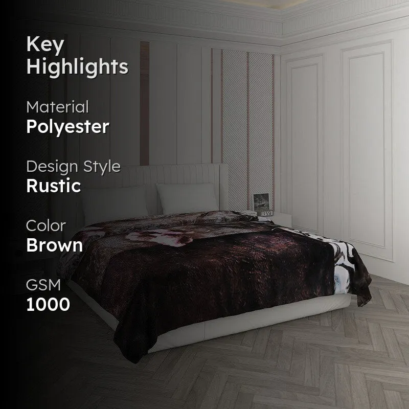 Monte Carlo Earthy Elegance Blanket (Brown)- 1000 GSM media 2