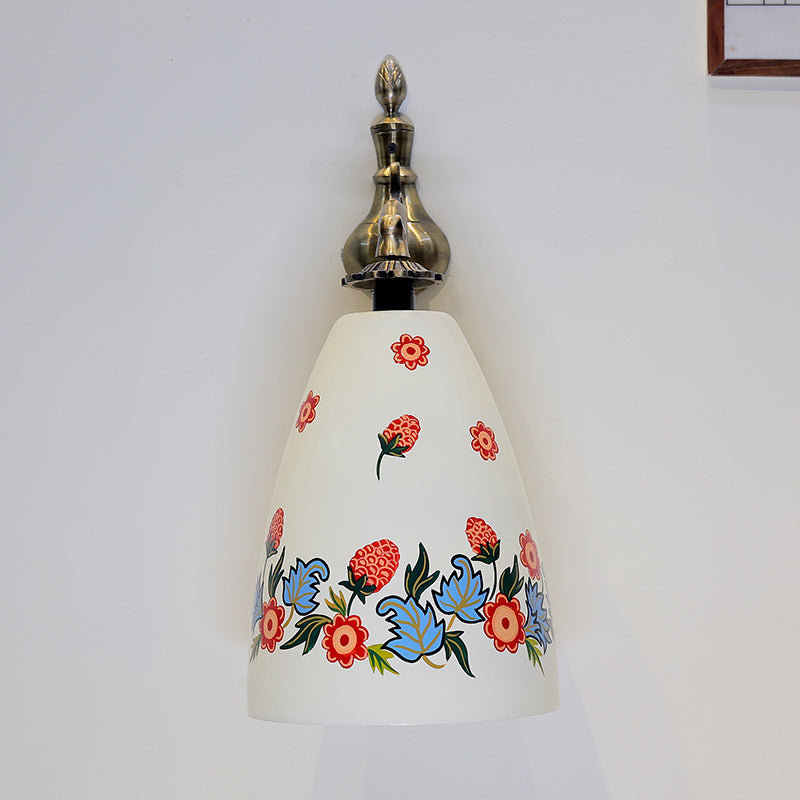 Antique Blossom Hand Painted Wall Lamp media 5