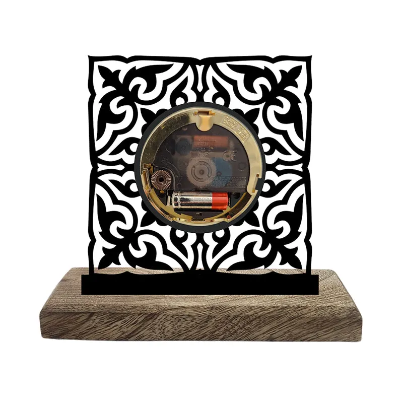 Mandala Square Analog Table Clock media 3