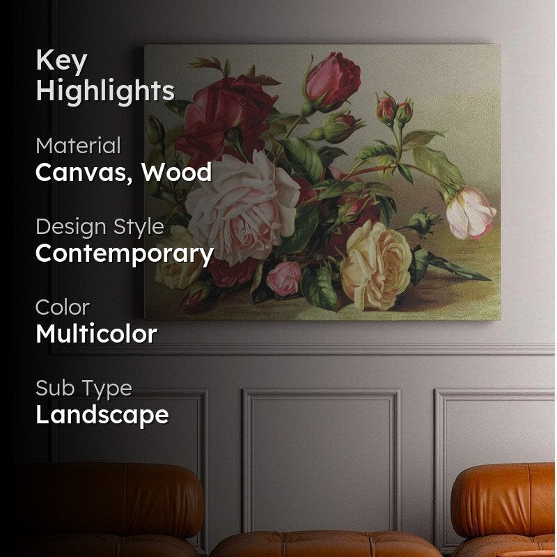 Roses Loves Knots Wall Painting - Gallery Wrap media 2