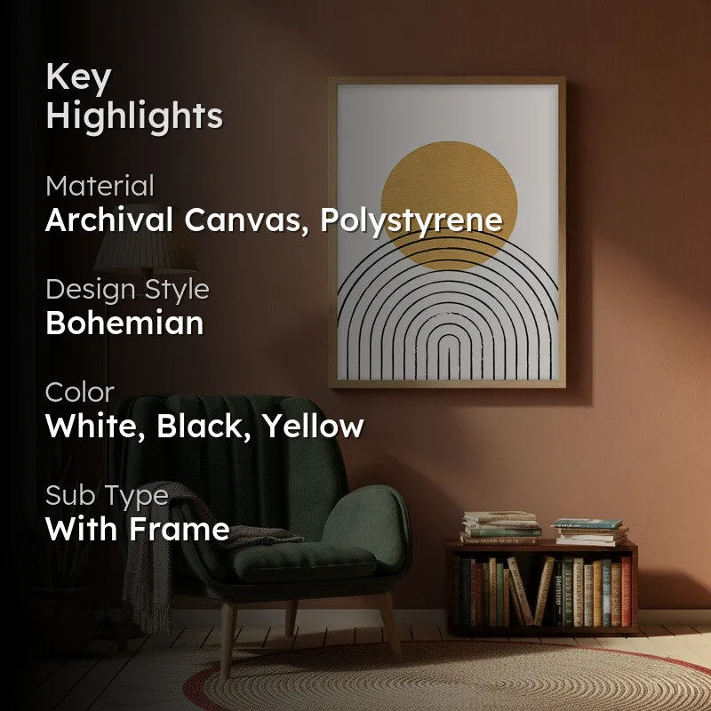 Radiant Balance Canvas Wall Painting With Brown Frame media 2