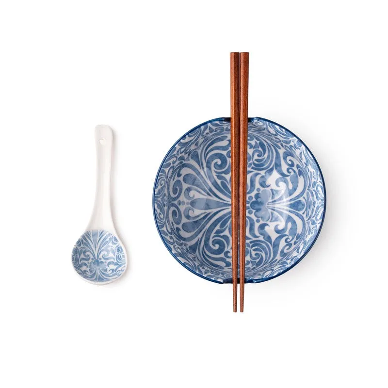 TreatScape Porcelain Serving Bowl Set With Chopstick - Three Piece Set media 5