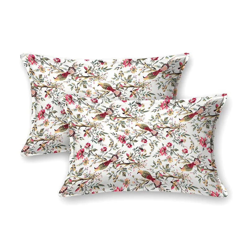 Avian Jardin Cotton Bedsheet (Pink) - 210 TC media 5