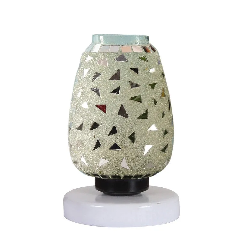 Prismine Mosaic Glass Table Lamp With Wooden Base - Multicolor media 5