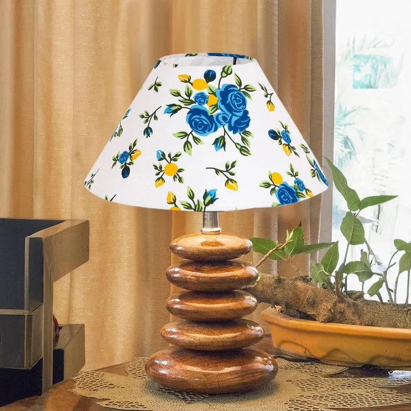 Luminox Jute Table Lamp With Wooden Base - Multicolor media 3
