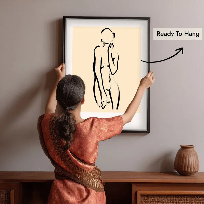 Unrushed Being Canvas Wall Painting With Black Frame media 6