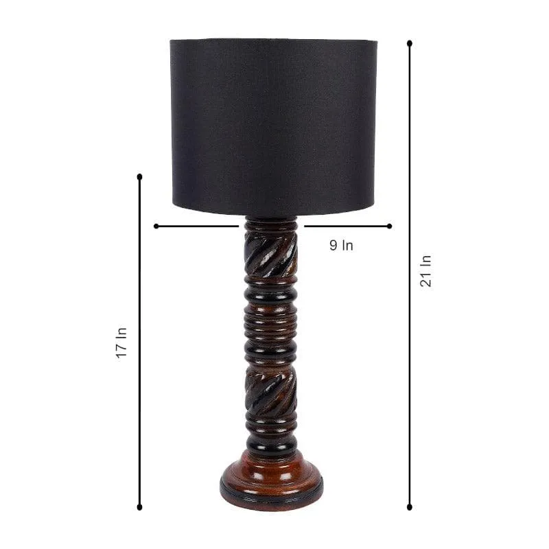 Blace Jericho Fabric Table Lamp - Black,Brown media 6
