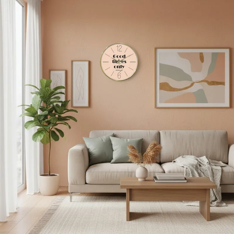 Good Times Only Round Analog Wall Clock - Peach media 4