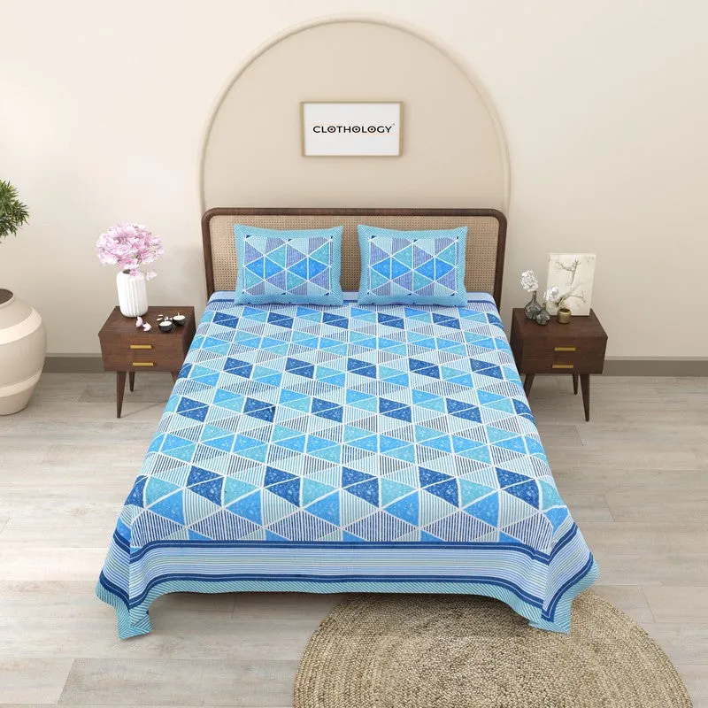 Softo Cotton Bedsheet (Blue) - 240 TC media 3