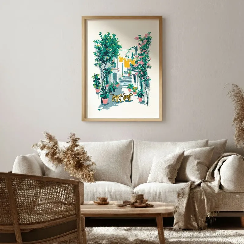 Outdoor Living Canvas Wall Painting - Brown Frame media 1