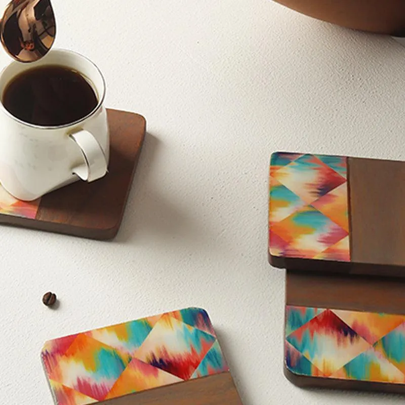 Selira Acacia Wood Coasters - Set Of Four media 4