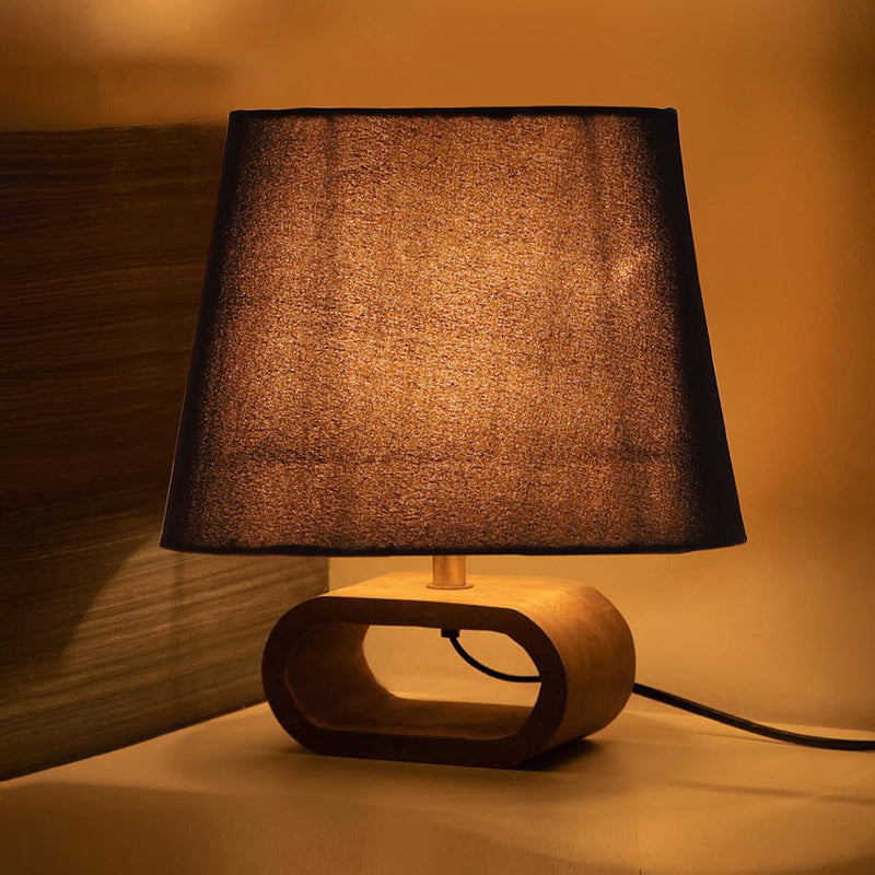 Adagio Wooden Table Lamp - Black,Brown